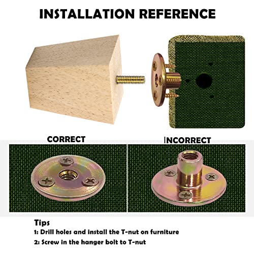 Michanco 3 Inch Unfinished Solid Wood Furniture Legs - Set of 4 Tapered Square Feet for DIY Home Upgrades Michanco