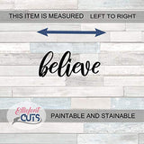 Believe Wood Cutouts for crafts, Laser Cut Wood Shapes 5mm thick Baltic Birch Wood, Multiple Sizes Available Elliefont Styles