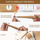 VIPbuy 2 Count 100% Handmade Wood Carved Gel Ink Pens -Novelty Refillable Writing Pens Office School Supplies Birthday Christmas Gift, Labrador VIPbuy