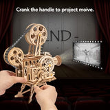 Rowood 3D Puzzle for Adults, DIY Wooden Model Kit for Adults to Build, Handheld Film Mechanical Gear Building Set, Birthday Vitascope Projector Rowood