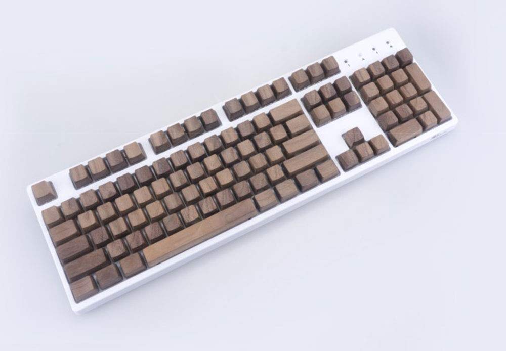 HFSECURITY GH60 Full Set Solid Wood Keycaps Customized Handmade Keycaps for Cherry Mx Switch Mechanical Gaming Keyboard Use Wood Keycaps HFSECURITY