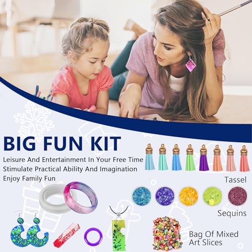 IGaiety Resin Kits for Jewelry Making Silicone Molds Starter Kit 278 pcs Bundle with Epoxy Resin Silicone Mold Art for DIY Jewelry Earring Keychain IGaiety