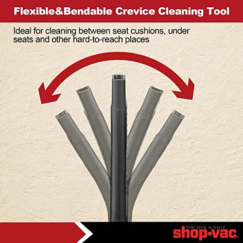 Shop-Vac 2PC 8011848 Car Cleaning Kit, 1-1/4 in. Diameter, Flexible Crevice Tool & Soft Auto Brush - WoodArtSupply