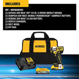 DEWALT 20V MAX Impact Driver, Cordless, 3-Speed, Battery and Charger Included (DCF845D1E1),Black DEWALT