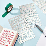 BENECREAT 4PCS 4x7 Inch Metal Engraving Stencils Letter Number Metal Stencils for Wood Carving, Drawings and Woodburning, Engraving and Scrapbooking BENECREAT