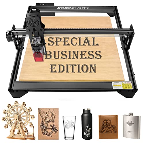 ATOMSTACK A5 Pro Commercial Laser Engraver, 40W Laser Engraving Machine with 5.5W Fixed-Focus Diode Compressed Spot & CNC Laser Cutter with 410X400mm - WoodArtSupply