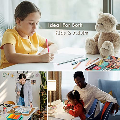 KALOUR Professional Colored Pencils,Set of 240 Colors,Artists Soft Core with Vibrant Color,Ideal for Drawing Sketching Shading,Coloring Pencils for KALOUR