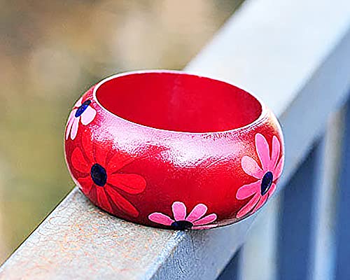 Large Wood Bangle Penta Angel 6Pcs 2.8" Unfinished Natural Smooth Round Wooden Bracelets Wooden Rings Wooden Circle for Jewelry Making and Craft DIY PENTA ANGEL