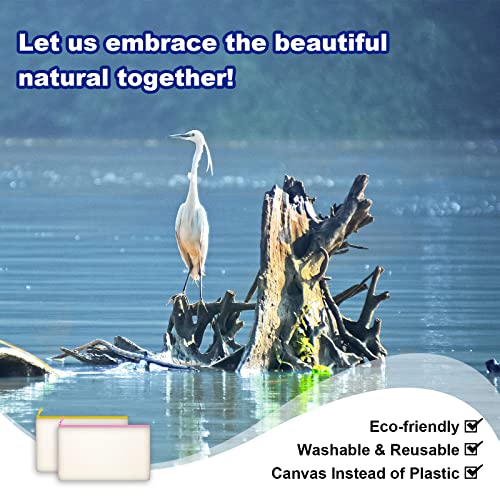 Legigo 10 Pack Blank DIY Craft Bag Canvas Pen Case Blank Makeup Bags - Canvas Pencil Bag Cotton Canvas Cosmetic Bag Multi-Purpose Travel Cosmetic Bag Legigo