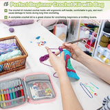 Katech Crochet Hooks Set with Crochet Case, 73-Piece Crochet Hooks Kit Knitting Accessories Ergonomic Aluminum Alloy Crochet Hook Colorful Crochet Katech