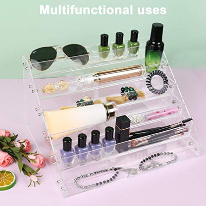 Umirokin Nail Polish Organizer, 6 Tiers Acrylic Paint Rack, Clear Display Holder Storage for Ink Gel Nail Polish Sunglasses Essential Oil Holds up to