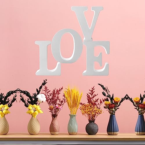 Wood Letters 4.3 Inch, White Unfinished Wood Letters for Graft, Wooden Letters for Wall Decor, Standing Letters for Bedroom, Home, Birthday, Party, UVEPBSMN