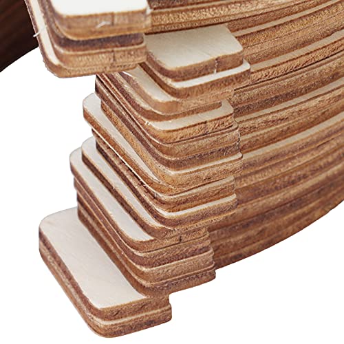 Wooden Cutouts, 24Pcs DIY Wood Horseshoe Shape Unfinished Cutouts Pendant Handmade Craft Decoration Yosoo