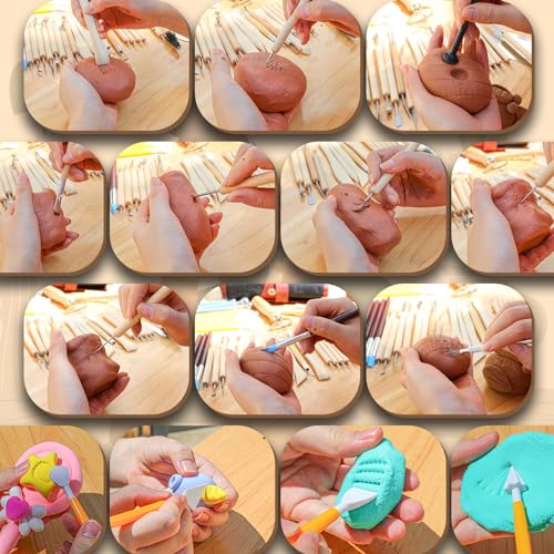UUSYCUN 48PCS Pottery Tools for Sculpting, Clay Tool Kit for Carving, Ceramic Tool Set for Modeling, Pottery Kiln, Polymer Clay Tools for Trimming, UUSYCUN