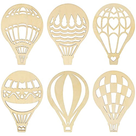 MILISTEN 30pcs Wooden Pendant Home Décor Unfinished Wood Balloon Blank Wooden Air Balloon Cutout Wood Crafts Unfinished Paintable Hot Air Balloon Milisten