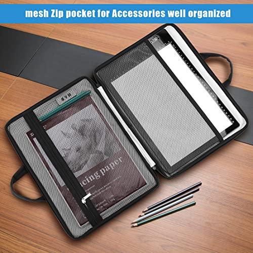 Case for A4 Light Box, IMAGE Waterproof 14 Inch Light Box Travel Storage Case Pouch Cover with Pockets Protective Light Pad Case for A4 Tracing Light Pad Black