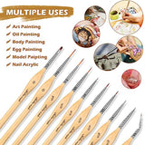Miniature Paint Brushes,10pcs Micro Detail Paint Brush Set，Small Thin Paintbrush for Acrylic, Watercolor, Oil, Craft, Models, Warhammer 40k Line golden maple