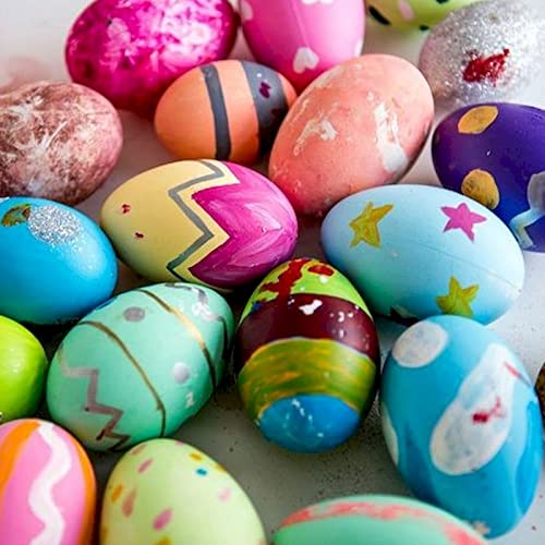 ZOENHOU 40 PCS 2.4 x 1.8 Inch Wooden Easter Eggs to Paint, Quality Unfinished Wooden Easter Eggs, Unpainted Wooden Eggs Fake Wood Craft Eggs for ZOENHOU