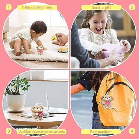 UzecPk Crochet Kit for Beginners, Cotton-Nylon Blend Yarn Crochet Kit Include Videos Tutorials Dog Crochet Set for Starters Adult Crocheting Animals UzecPk