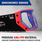 WORKPRO Hand Saw, 16-Inch Universal Handsaw with Non-Slip Comfortable Handle, Anti-rust Wood Saw With Chip Removal Design, Heavy-Duty Hand Saw for WORKPRO
