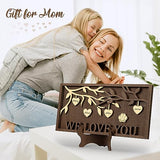 GIFT FOR MOM GRANDMA, WE LOVE YOU 3D Family Tree Sign Frame, Personalized 3-9 DIY Names Wooden Plaque Keepsake for DAD Parents, Friends, Teachers on ADDMES
