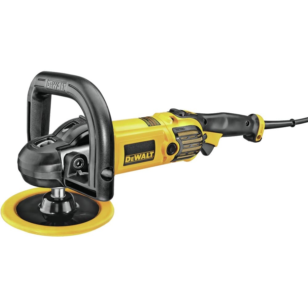 DEWALT Buffer Polisher, 7”-9”, 12 amp, Variable Speed Dial 0-3,500 RPM’s, Corded (DWP849X) Yellow, Large