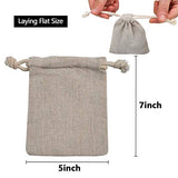 calary 5x6.9 Inch Double Canvas Drawstring Bag Cotton Pouch Gift Sachet Bags Muslin Bag Reusable Tea Bag (25pcs) calary