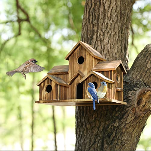 Bird House,Bird Houses for Outside Clearance,Bird House for Outside,Room for 6 Bird Families in Each,Large Bird House for Garden/Courtyard/Backyard - WoodArtSupply