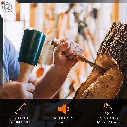 Schaaf Wood Carving Tools 15oz Small Wooden Mallet | Wood Tools Woodworking | Wood Hammer | Comfortable Handle Reduces Hand Fatigue | Urethane Schaaf Wood Carving Tools