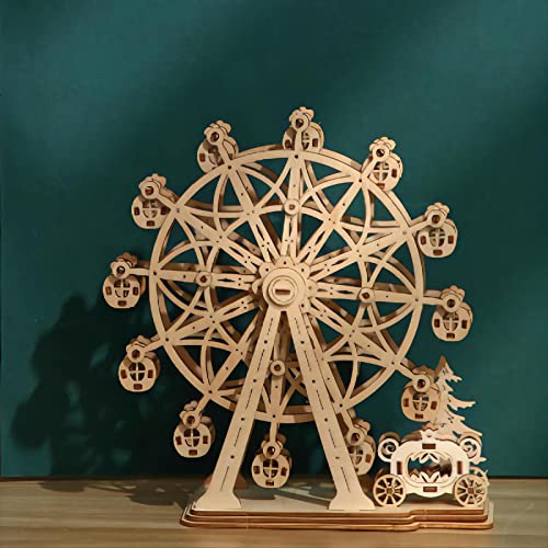 bennama 3D Wooden Puzzles Ferris Wheel Model Kits, Brainteaser and Puzzle for Christmas/Birthday,Gifts for Adults and Teens to Build Combination bennama