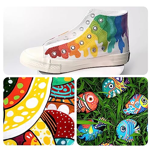 Fubullish 15mm Jumbo Paint Markers, 12 Colors Acrylic Paint Pens for Wood, Canvas, Stone, Rock Painting, Mug, Ceramic, Glass, Metal Surfaces, DIY Fubullish