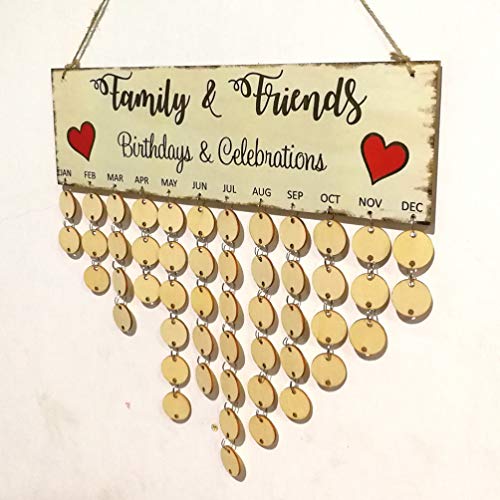 IMIKEYA Stocking Stuffer Family Calendar Family Tree Birthday Calendar Reminder Family Birthday Christmas Decorations Ornaments Party DIY Crafts Wall IMIKEYA