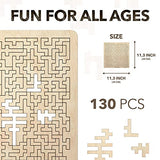 WOODSTERS Mind Bending Wooden Jigsaw Puzzle - Best Gift for Adults and Kids - Aztec Labyrinth - Expert Level Challenging Puzzle for Adults - 130 WOODSTERS