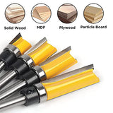 TOOLDO Pattern Flush Trim Bit 4 Pcs Router Bits，Top Bearing Flush Trim Bits Set，1/4 Inch Shank ,Cutting Length 1/2", 3/4", 1", 1-1/2" TOOLDO