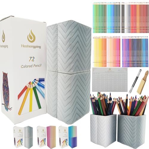 Heshengping 72 Colors Colored Pencils Set for Adult Coloring Books, Professional Numbered Art Supplies Drawing Pencils kit for Sketching Coloring - WoodArtSupply