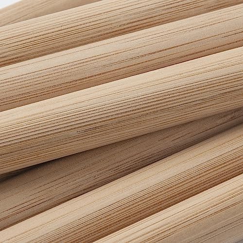 Wooden Dowel Dods Wood Dowels, 10PCS 1/2 x 12" Natural Round Bamboo Sticks for Crafting, Macrame Dowel, Unfinished Hardwood Sticks for Crafts, - WoodArtSupply