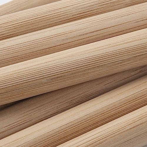 Wooden Dowel Dods Round Wood Dowels, 6 PCS 3/4 x 12" Macrame Dowel Bamboo Sticks for Craft, Unfinished Hardwood Sticks for Crafting, Arts and DIYers Coowayze