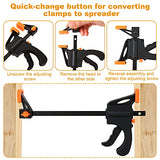 12 Pack 4 Inch Bar Clamps for Woodworking Quick Grip Clamps Trigger Clamp One Handed Ratchet Clamp, Mini Small Bar Clamps for Craft Wood Clamps for LISHINE