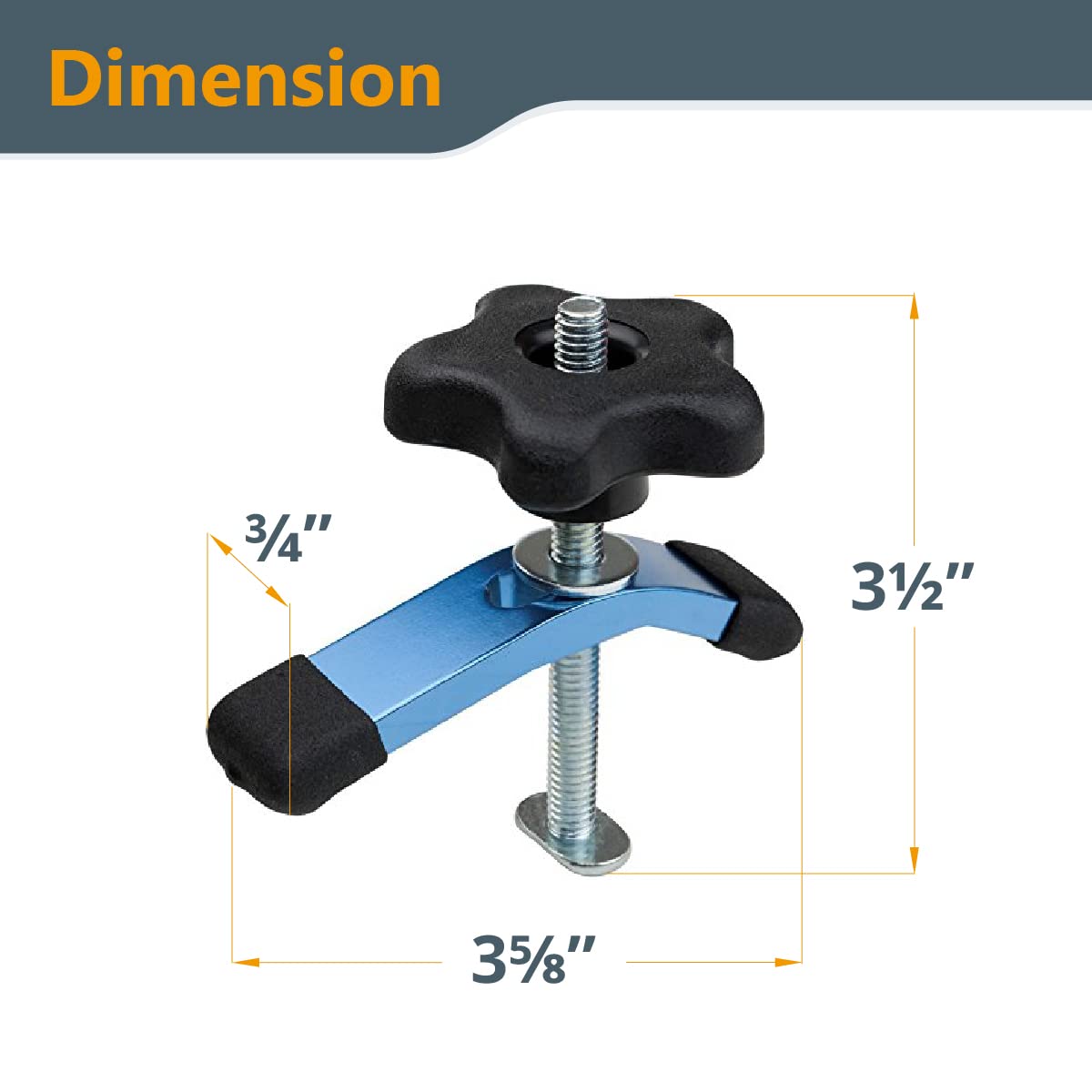 POWERTEC 71389-P2 T-Track Mini Hold-Down Clamp, 3-5/8" L x 3/4" Width, Set of 4 - WoodArtSupply