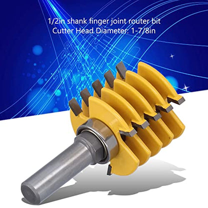 Tongue And Groove Router Bit Set，Domino Joiner Tool，Finger Joint Router Bits 1/2in Shank Router Bit Finger Joint Woodworking Alloy Blade Chisel