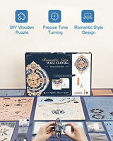 ROBOTIME Clock Wooden Puzzle, 3D Puzzle for Adults Wooden Metal Mechanical Model Clock Kits to Build, Hobbies Gift for Men Aesthetic DIY Decoration ROBOTIME