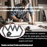 Multi-Angle Measuring Ruler,Multi Angle Tool,12-Sided Angle Measurement,Tile Holes Measure Ruler with 3-Holes Positioning Apertures,Upgrade Multi BAWAQAF