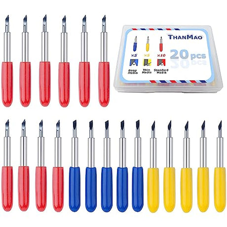20 Pcs Replacement Blades Compatible with Explore Air 2/Air 3 /Maker/Maker 3 Cutting Machines-includ 5 PCS Fine-Point Blades, 10PCS Standard Blades THANMAO