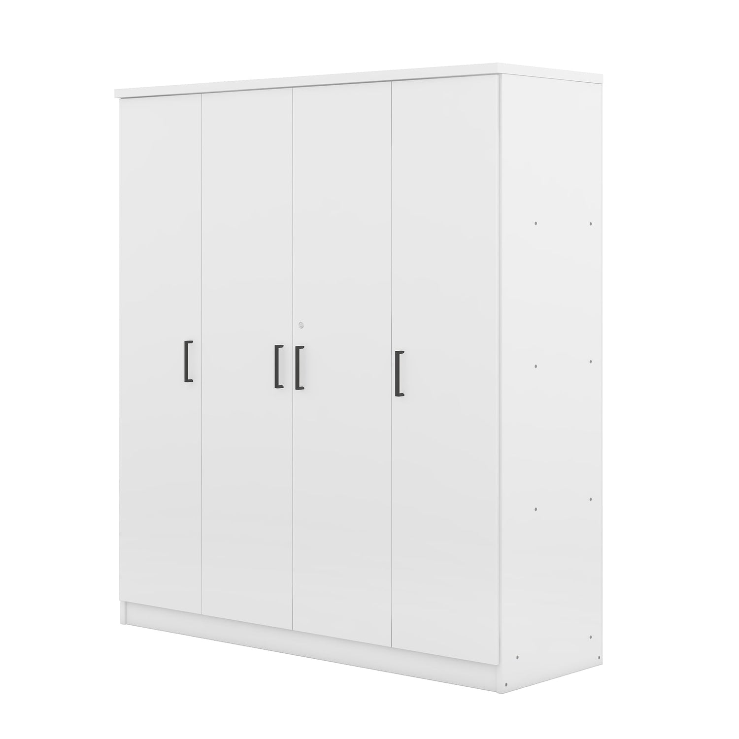 Wood Wardrobe Closet with 1 Storage Drawers and 9 Storage Shelves, Modern 4 Doors Large Armoire Wardrobe Cabinet for Bedroom, Free-Standing Garment Harper & Bright Designs