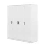 Wood Wardrobe Closet with 1 Storage Drawers and 9 Storage Shelves, Modern 4 Doors Large Armoire Wardrobe Cabinet for Bedroom, Free-Standing Garment Harper & Bright Designs
