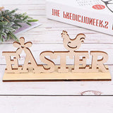 Amosfun Easter Wooden Table Sign Easter Chicken Flower Stand Sign Plaque Tabletop Craft Ornament Centerpiece for Home Office Farmhouse Easter Table Amosfun