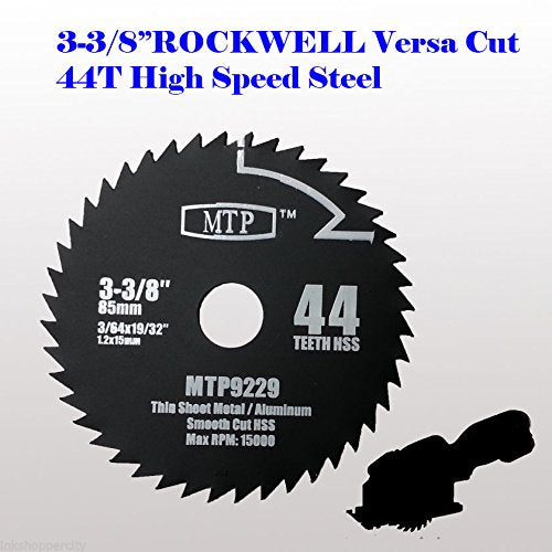 MTP 3X 3-3/8-inch Diamond/Wood/Metal Circular Saw Blade for Rockwell Versacut Versa Cut Rk3440k, Makita 3-3/8" Cordless Sh01w 12v Tile Grout MTP