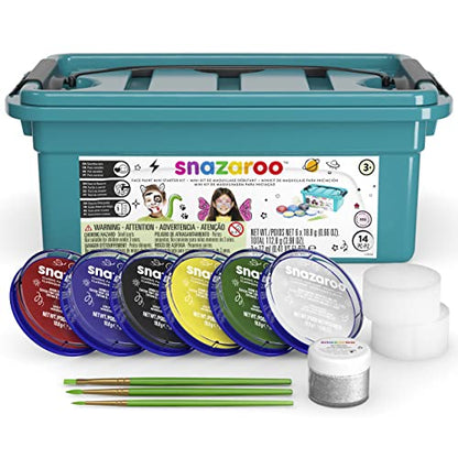 Snazaroo Face Paint Mini Starter Kit, 14 Piece Set, 6 Colors