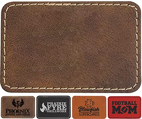 Leatherette/Leather Patches Iron-on Heat Press Blank Faux Leather Sheets with Adhesive for Laser Engraving/Hats/UV Printing/Cap/Beanie(Dark Brown/30 - WoodArtSupply