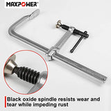 MAXPOWER Heavy Duty F Clamp 12-Inch x 4-3/4-Inch Throat (300 x 120mm Throat), Pack of 1 MAXPOWER